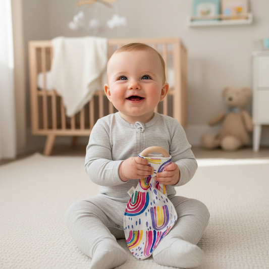 Teether/Dribble Ring-Rainbow