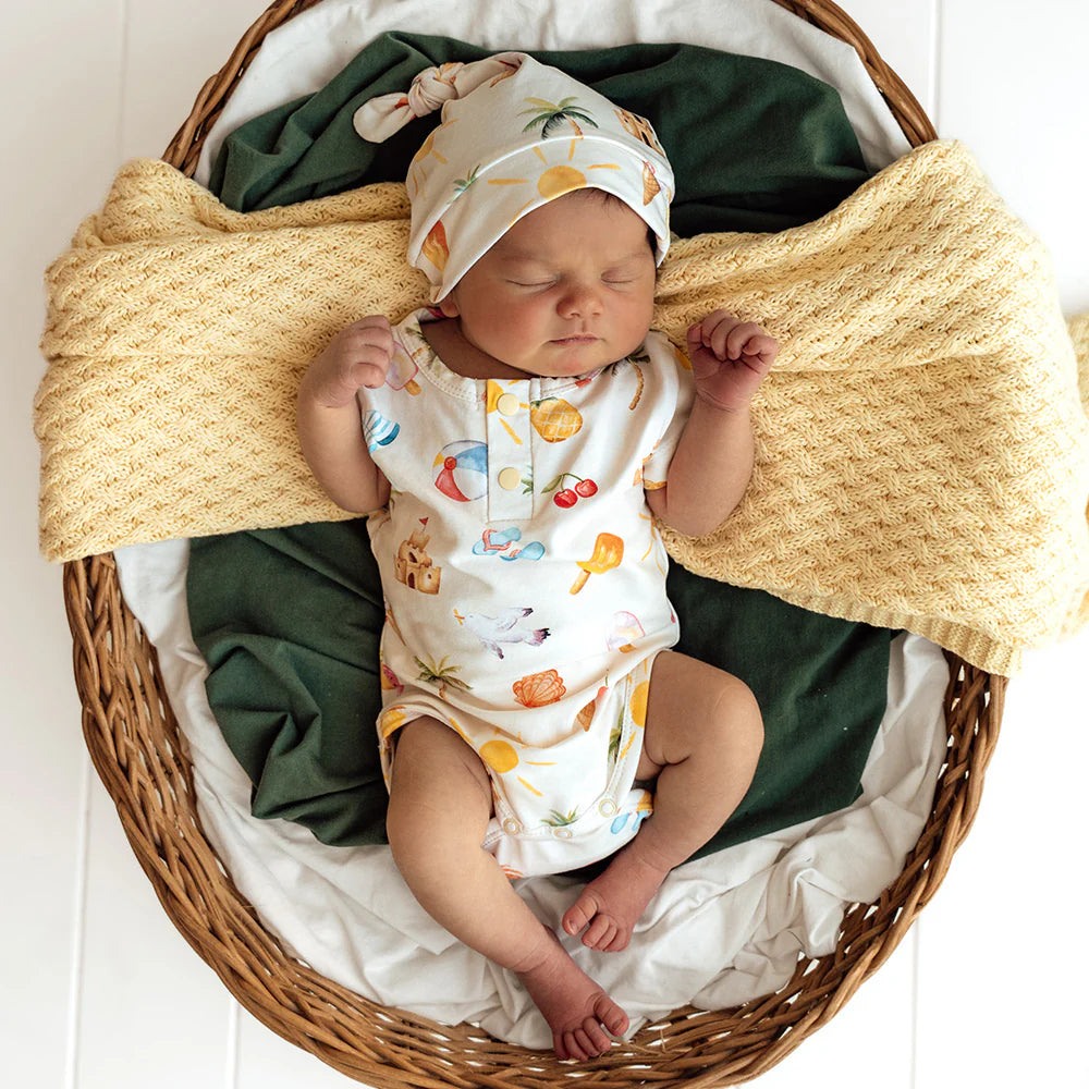 Beach Fun Short Sleeve Organic Bodysuit