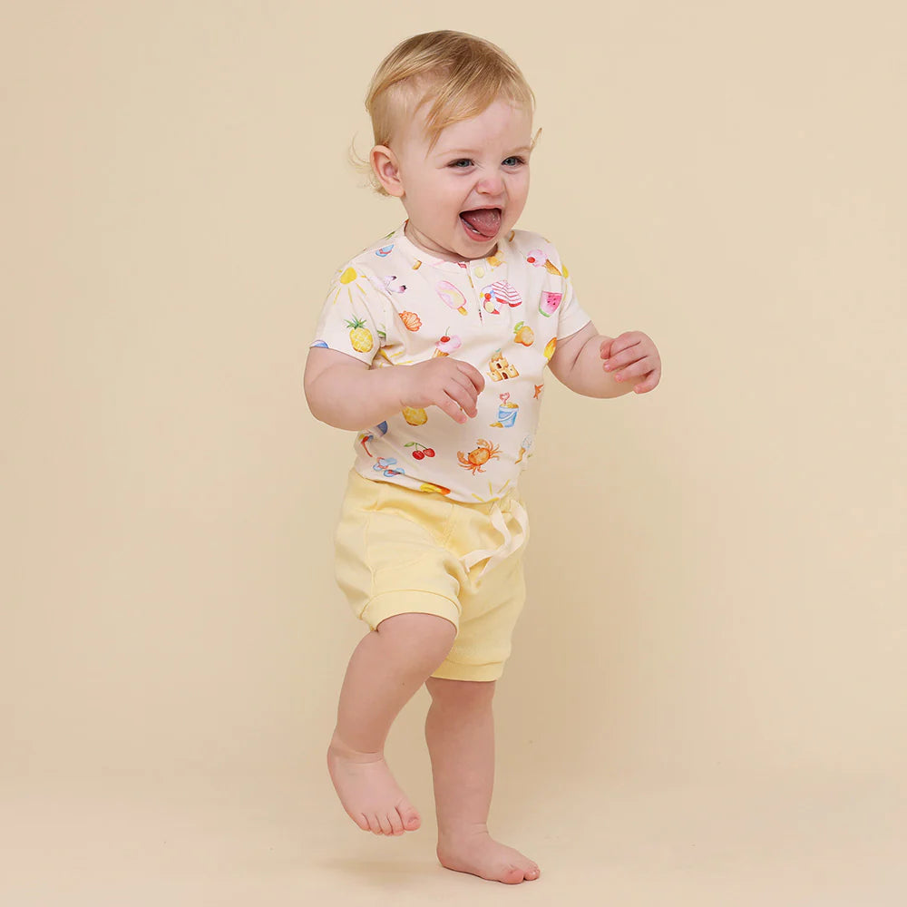 Beach Fun Short Sleeve Organic Bodysuit