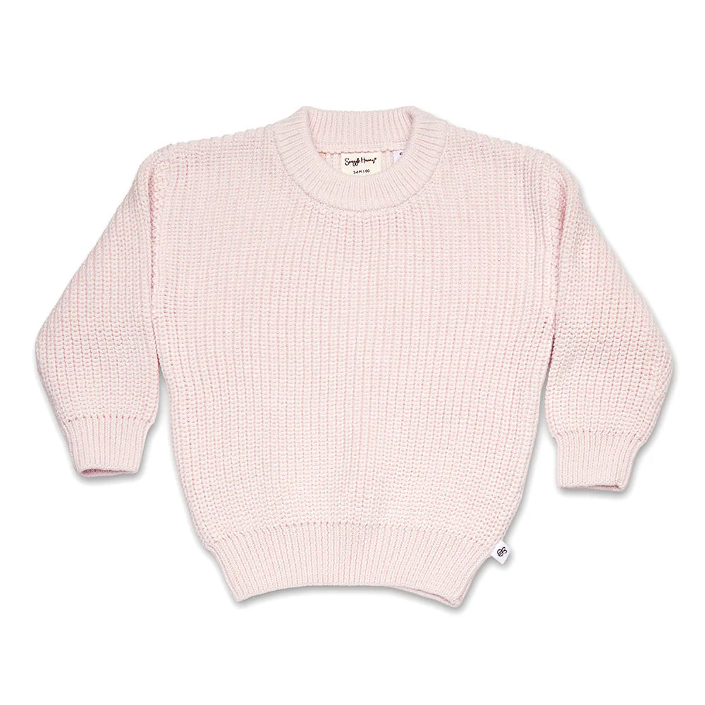 Oversized Cotton Knit Jumper-Blush