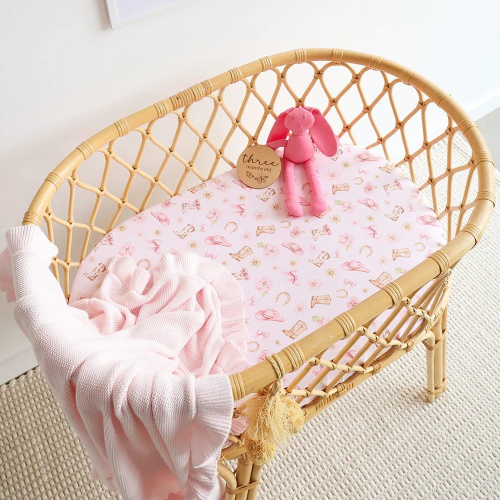 Boots and Bows Organic Bassinet/Change Pad Cover