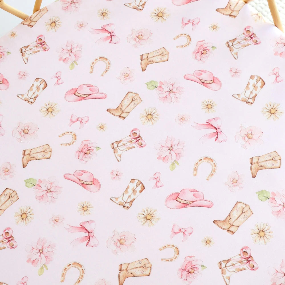 Boots and Bows Organic Bassinet/Change Pad Cover