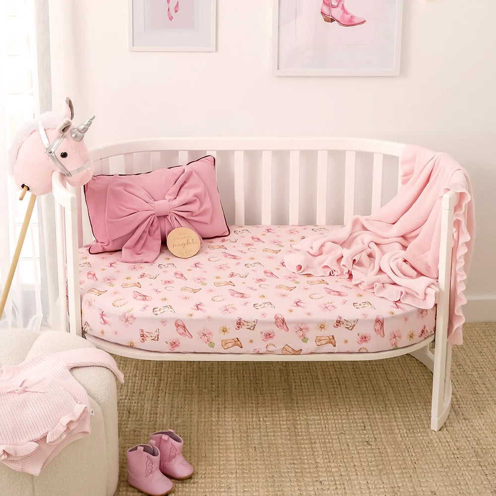 Boots and Bows Organic Fitted Cot Sheet