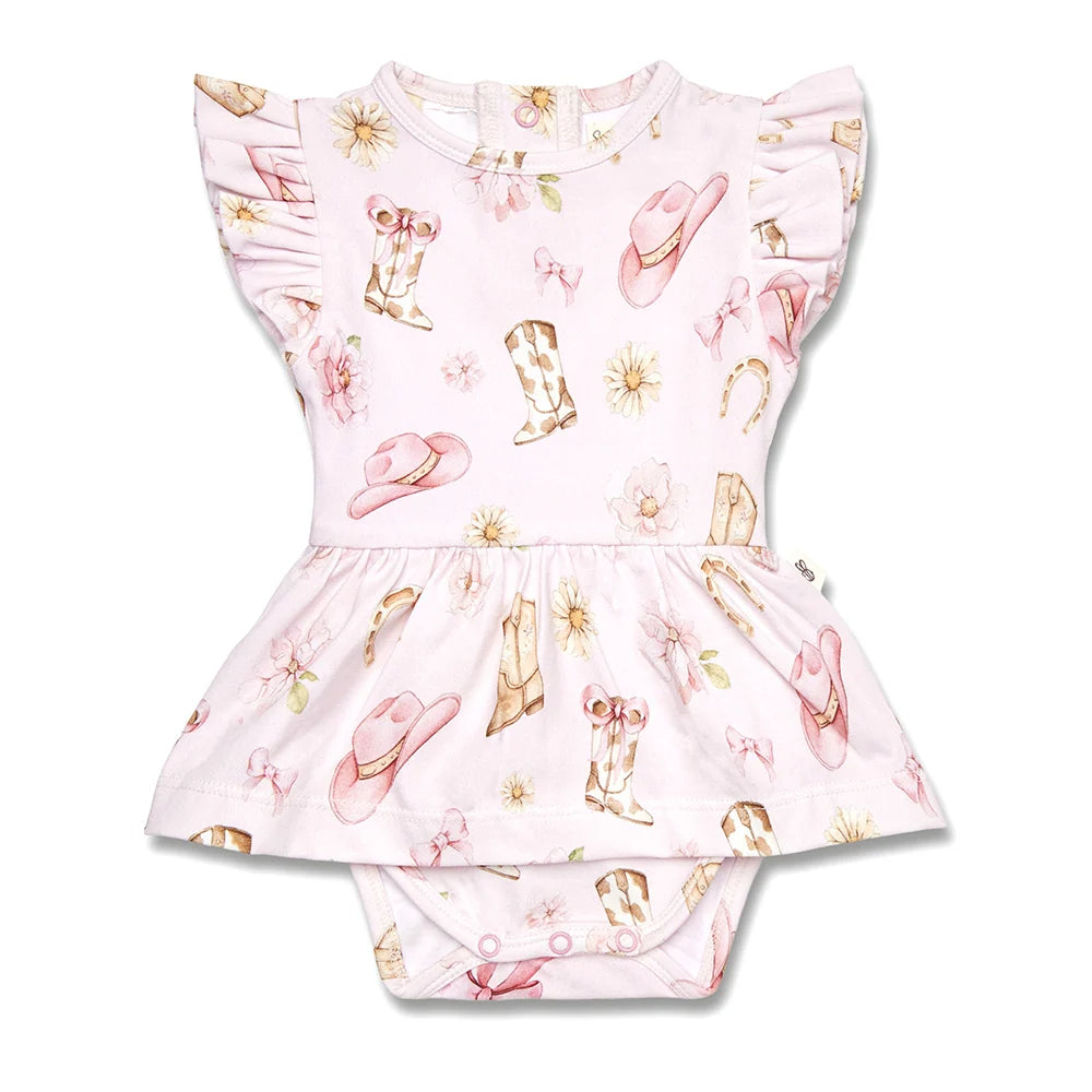 Boots and Bows Short Sleeve Organic Dress