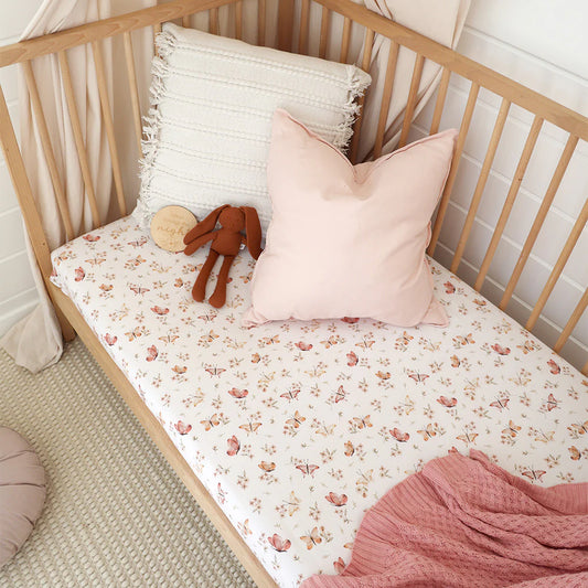 Butterfly Organic Fitted Cot Sheet