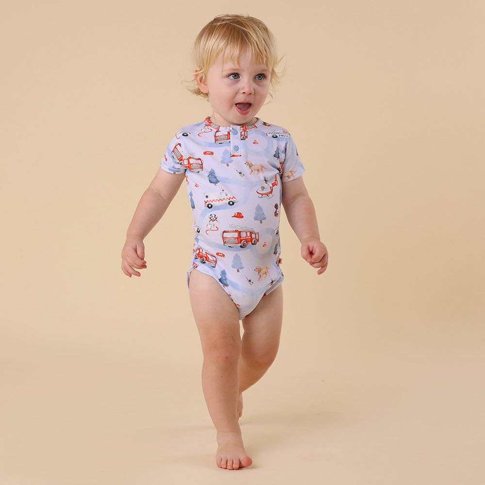 To The Rescue Short Sleeve Organic Bodysuit: 0-3 Months (000)