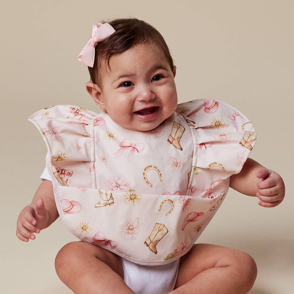 Boots & Bows Frill Snuggle Bib