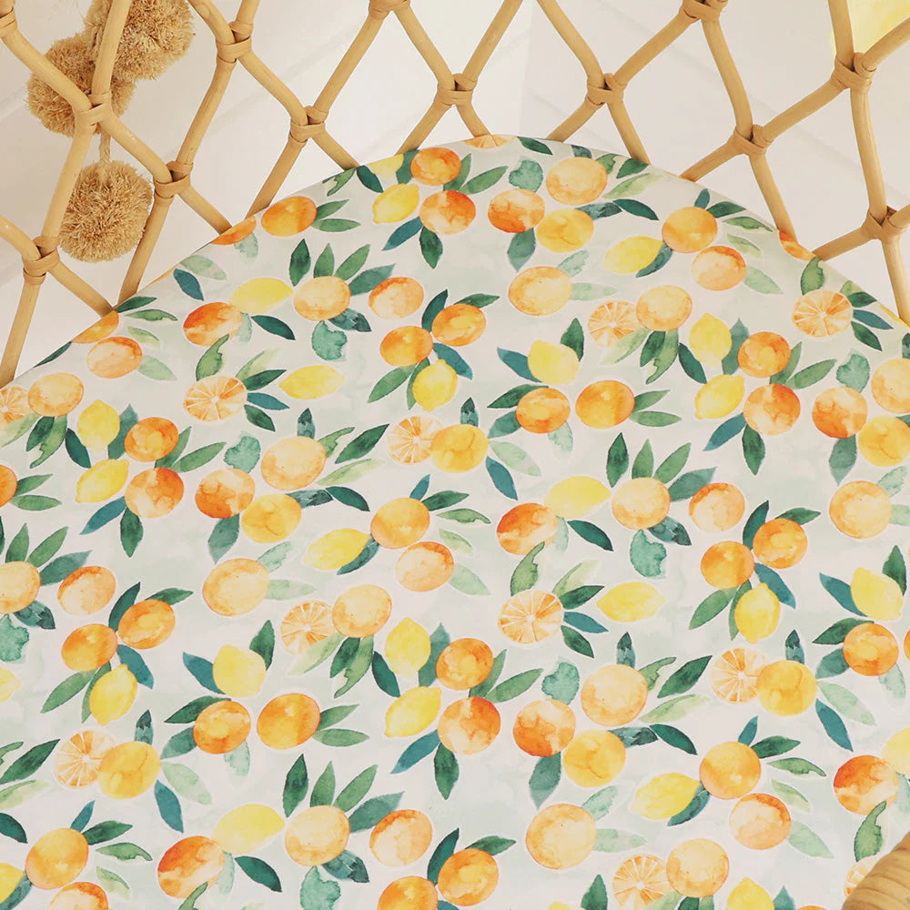 Citrus Squeeze Organic Bassinet Sheet / Change Pad Cover