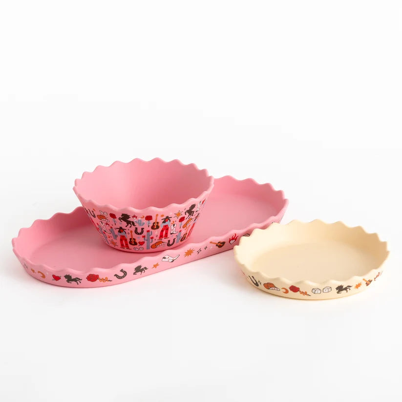 Cowgirl Silicone Bowl and Plate Set