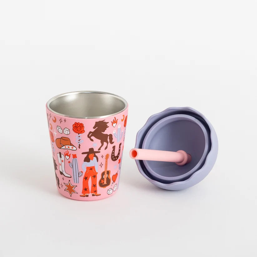Cowgirl Mini Smoothie Cup and Straw- 200ml