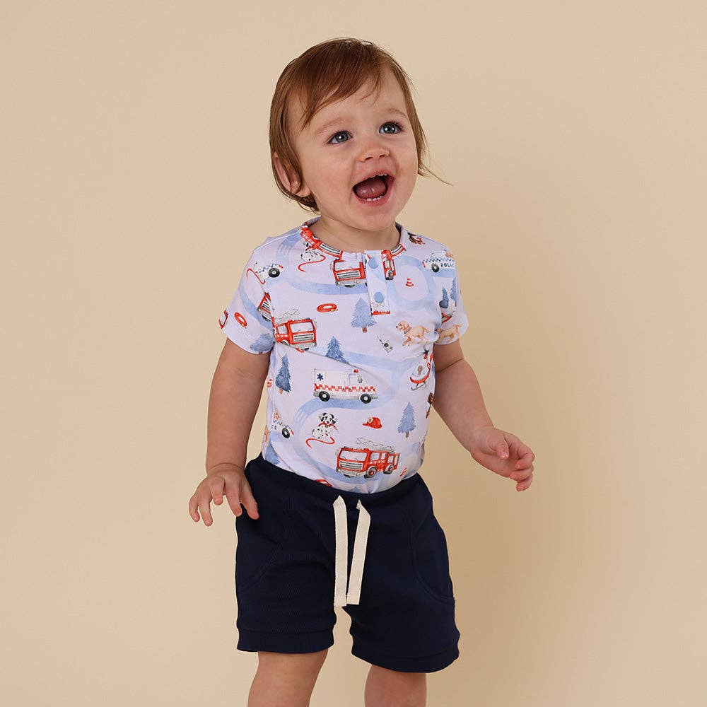 To The Rescue Short Sleeve Organic Bodysuit: 0-3 Months (000)