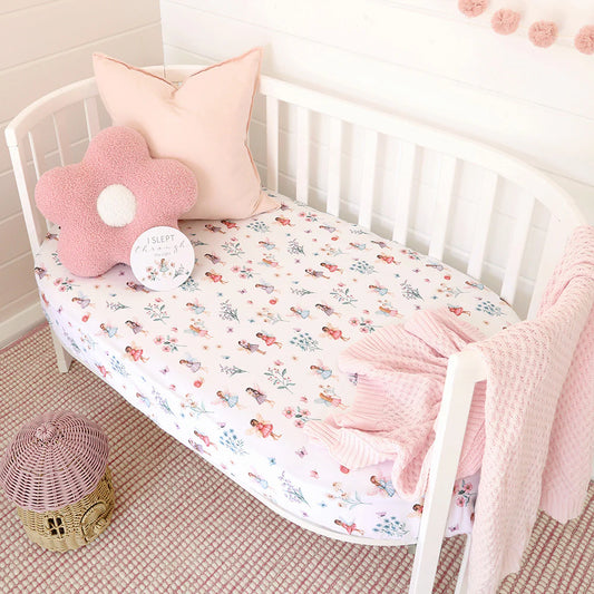 Fairy Garden Organic Fitted Cot Sheet