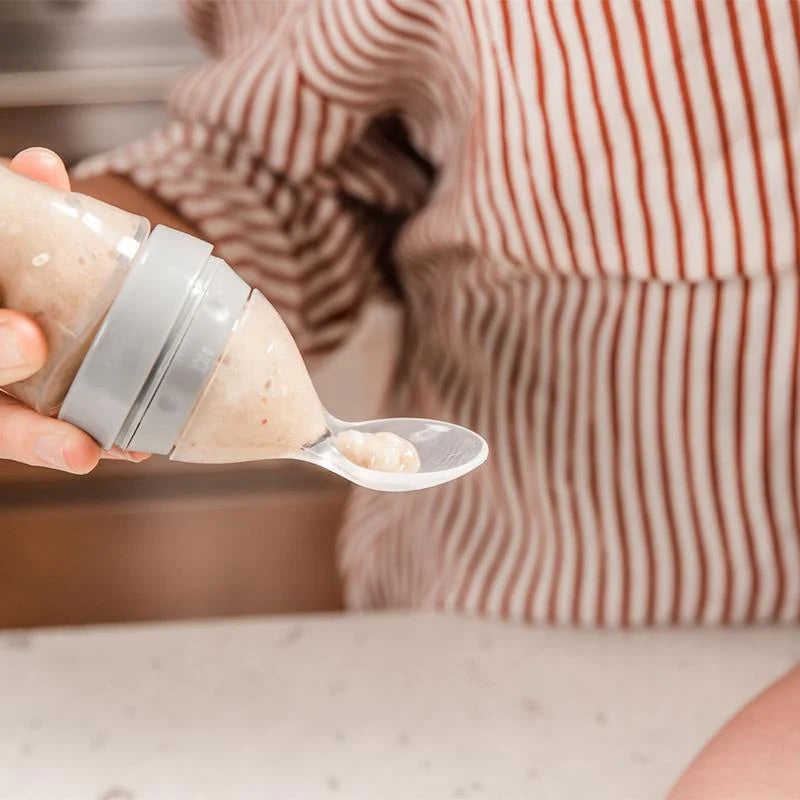 Haakaa Silicone Baby Food Dispensing Spoon - grey