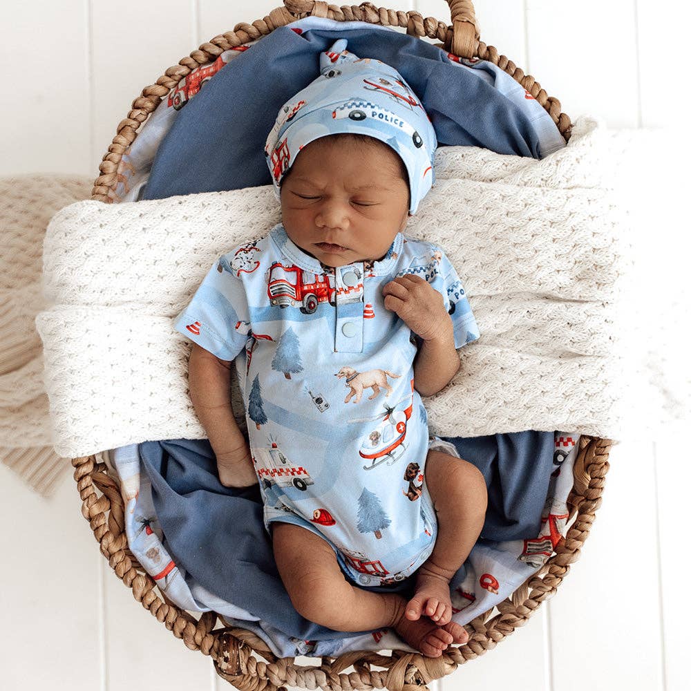 To The Rescue Short Sleeve Organic Bodysuit: 0-3 Months (000)