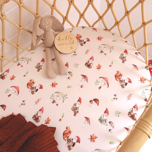 Gnomes Organic Bassinet/Change Pad Cover