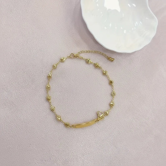 Baby 14.5cm Gold Heart Bracelet