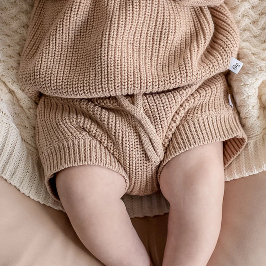 Hazelnut Organic Cotton Knit Shorts