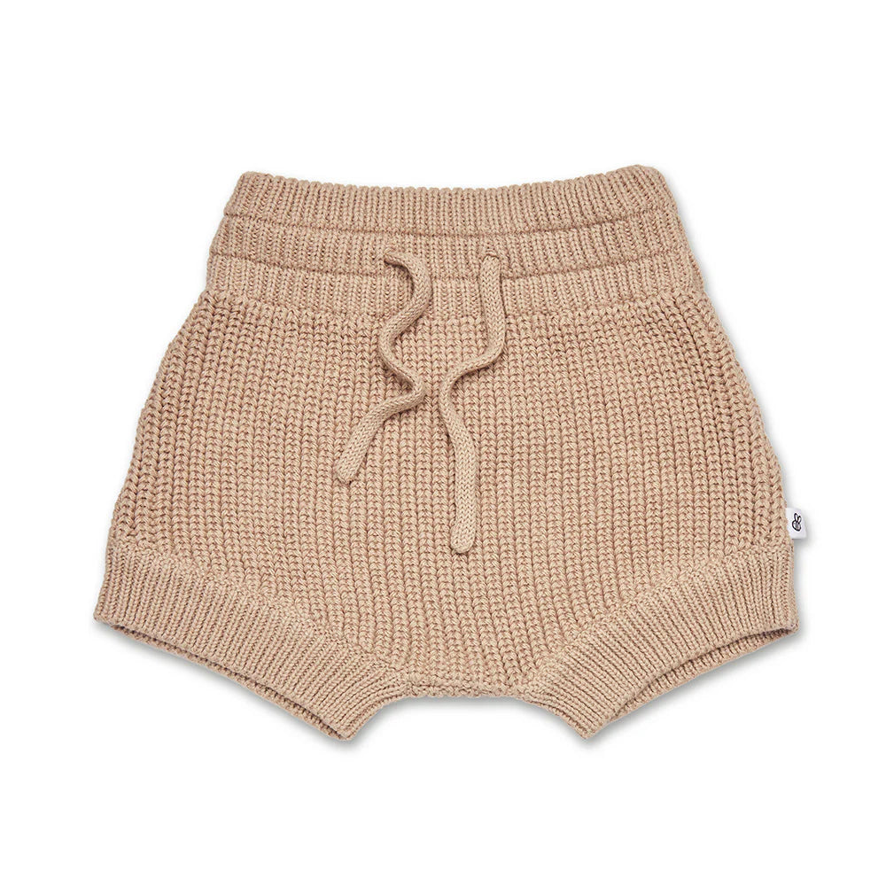 Hazelnut Organic Cotton Knit Shorts