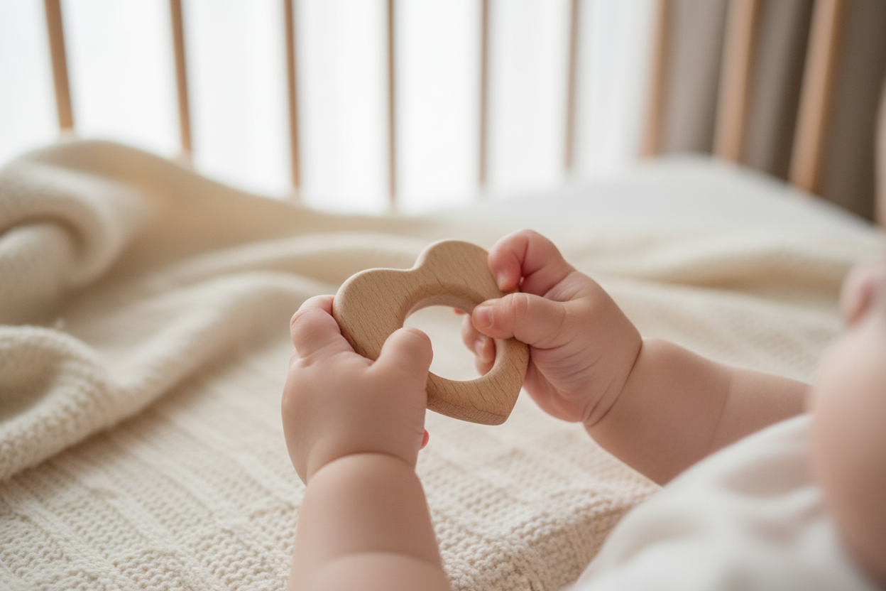 Small Wooden Teether-Heart