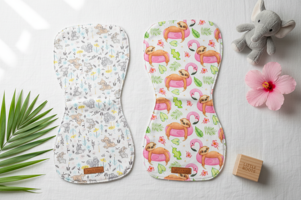 Two Little friends Custom Burp Cloth