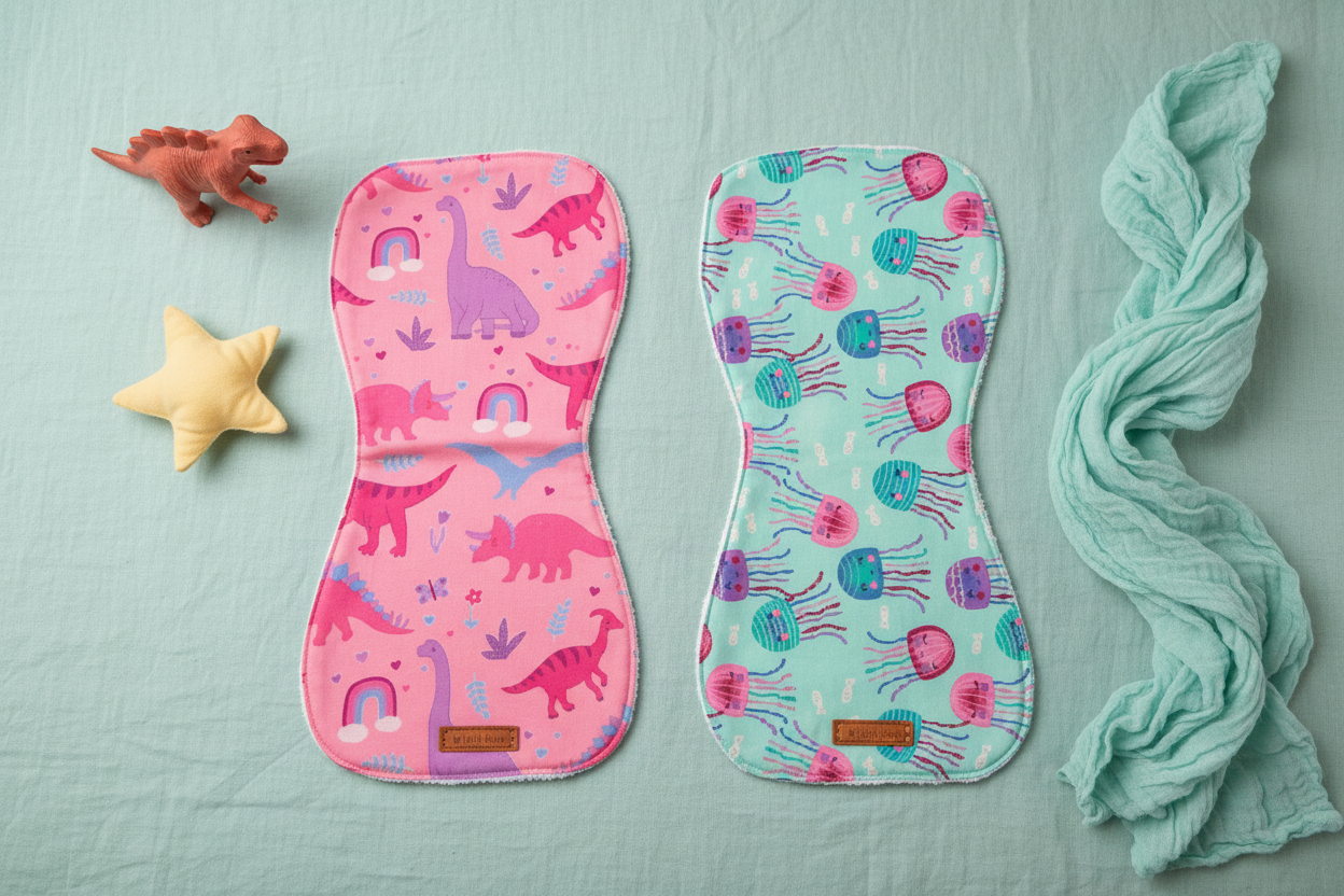 Two Little friends Custom Burp Cloth