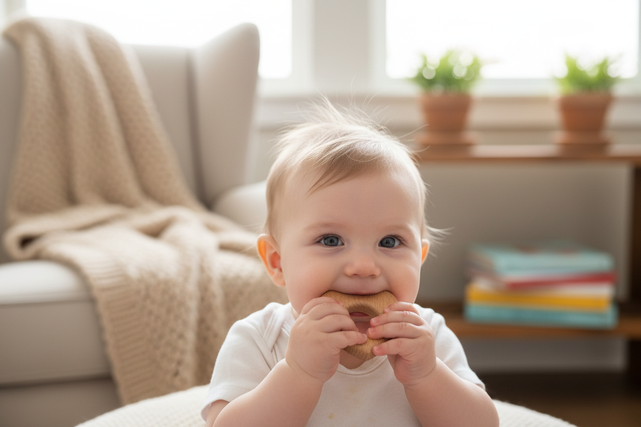 Small Wooden Teether-Heart