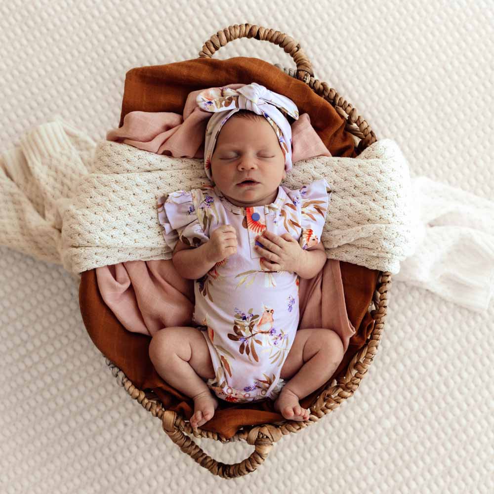 Major Michell Short Sleeve Organic Bodysuit with Frill