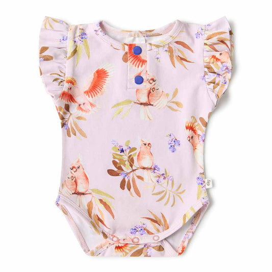 Major Michell Short Sleeve Organic Bodysuit with Frill