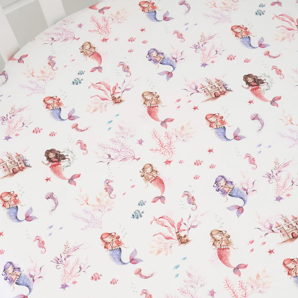 Mermaid Organic Fitted Cot Sheet