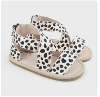 Luxe Leather Sandal Collection - Black and White Mohair