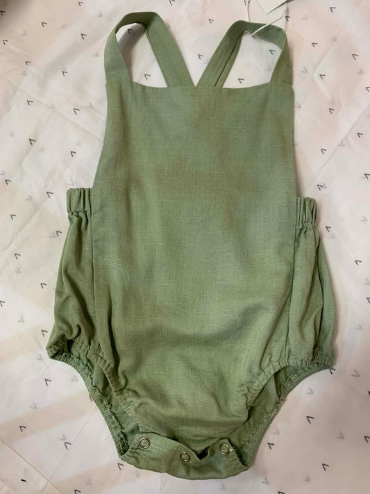 Olive Linen Overalls