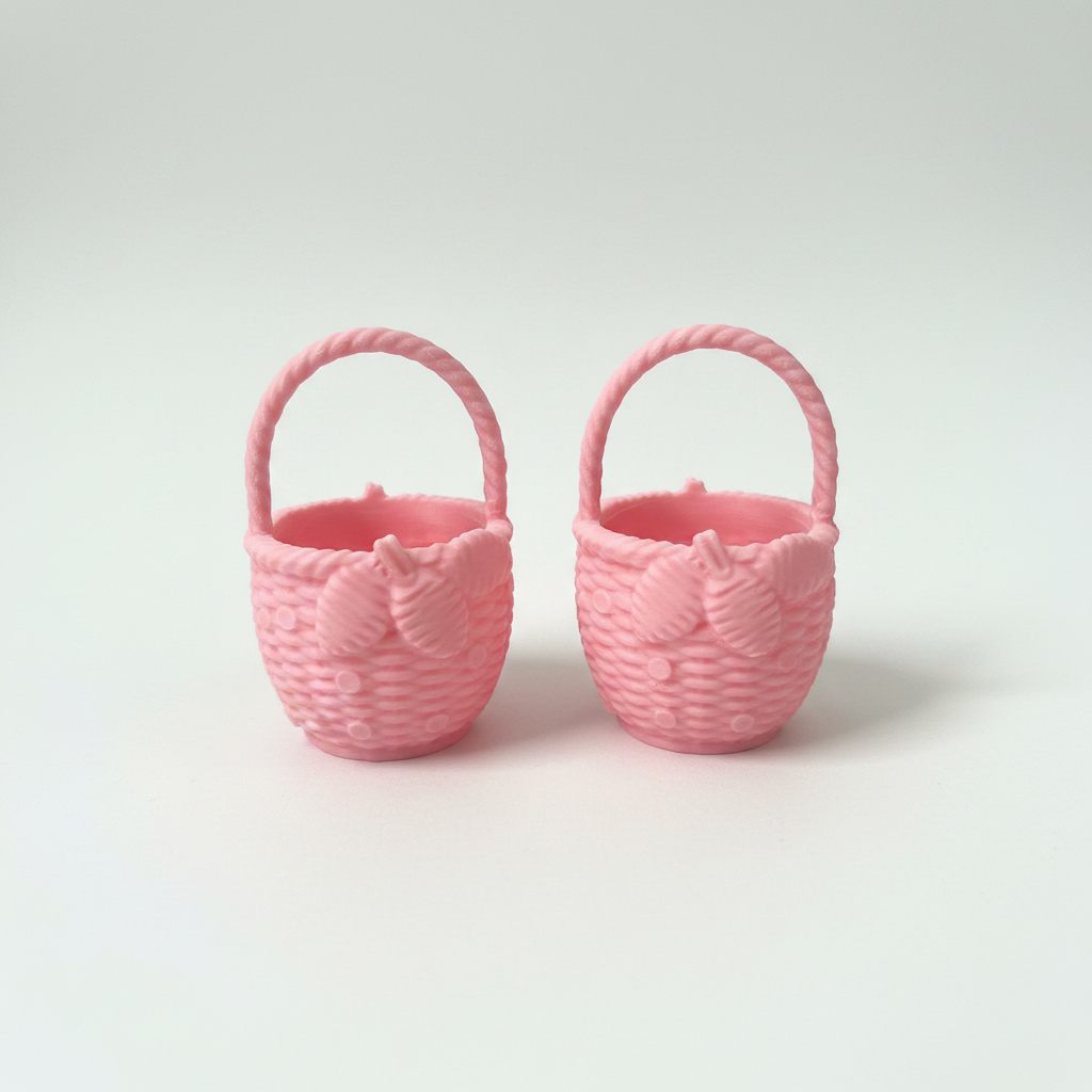 Pink Basket — White Background