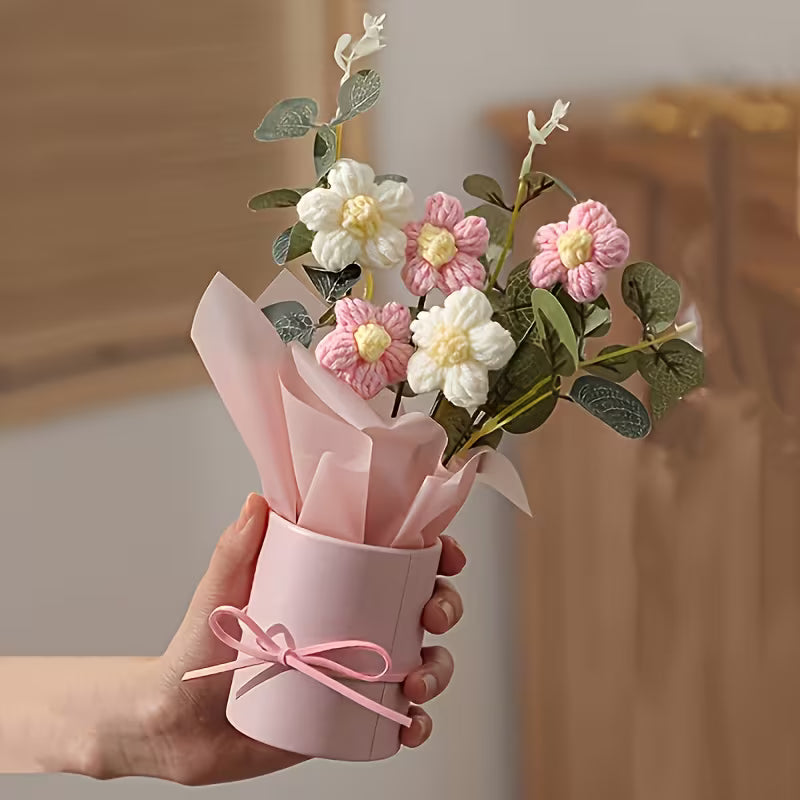 Paper Bucket Bouquet-Pink Sunflower