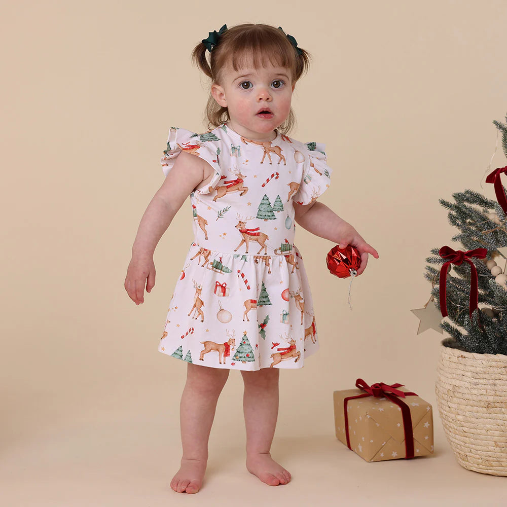 Prancer and Friends Short Sleeve Organic Dress