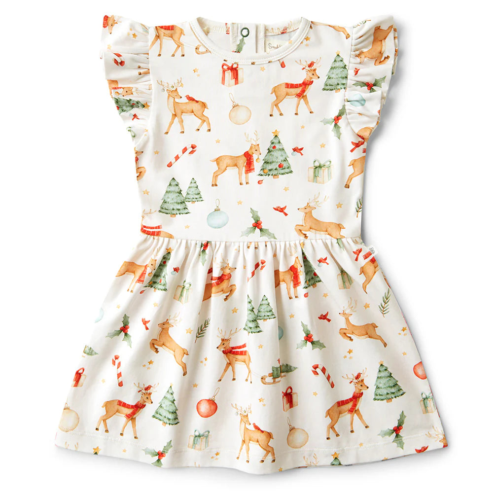 Prancer and Friends Short Sleeve Organic Dress