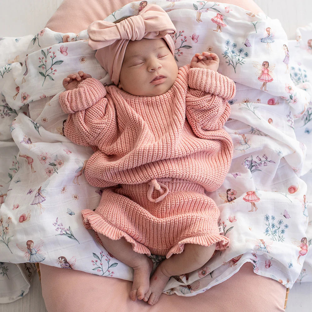 Oversized Cotton Knit Jumper- Rosa