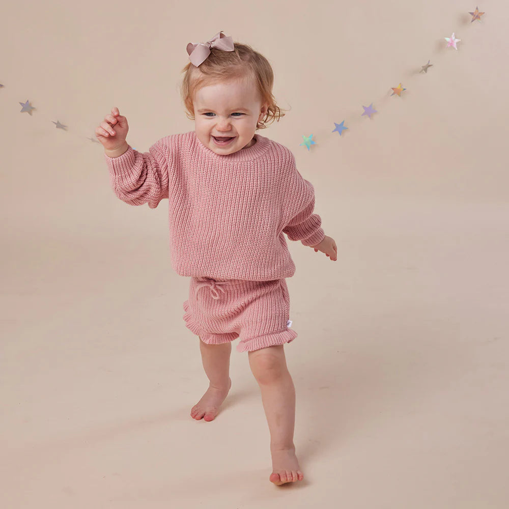 Oversized Cotton Knit Jumper- Rosa