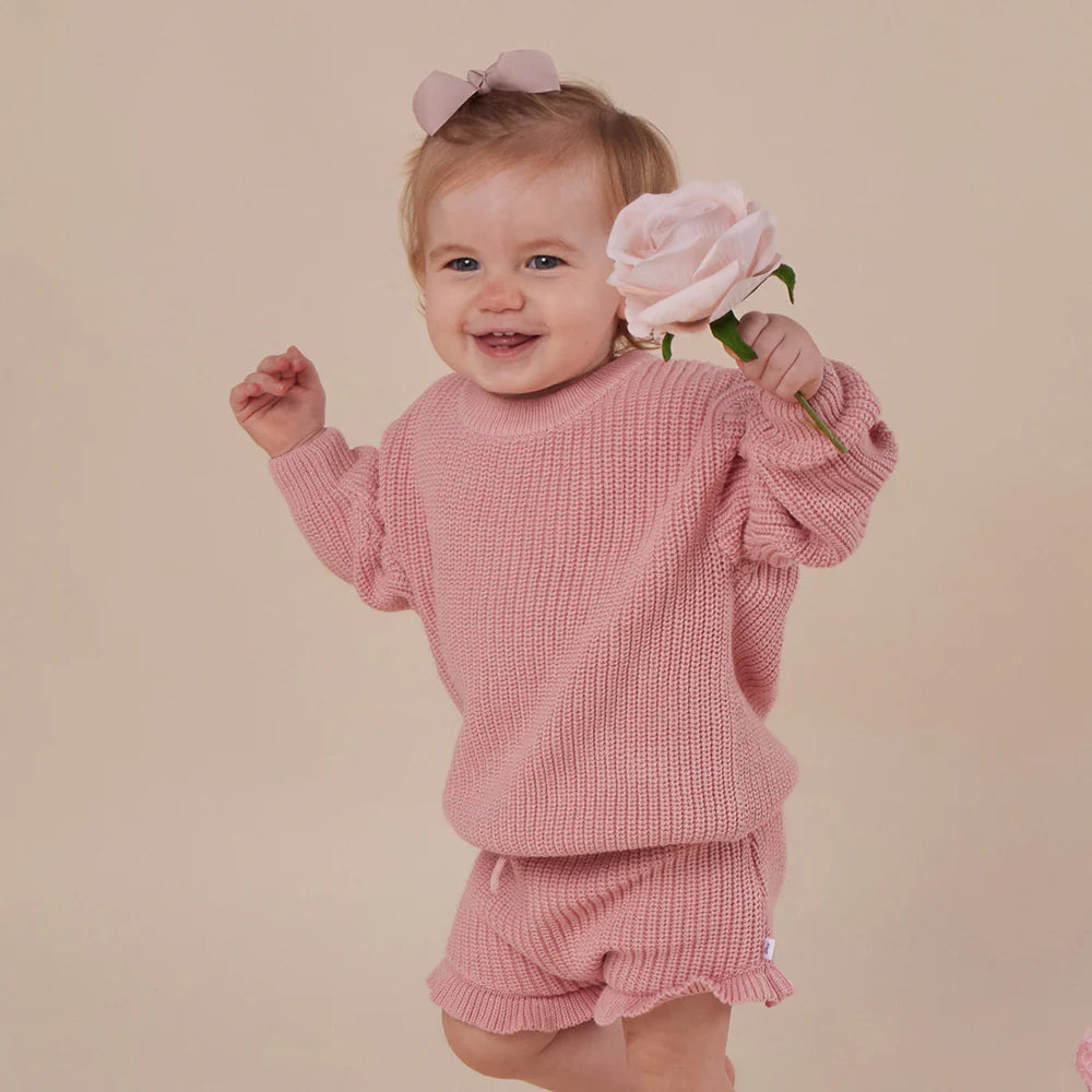 Oversized Cotton Knit Jumper- Rosa