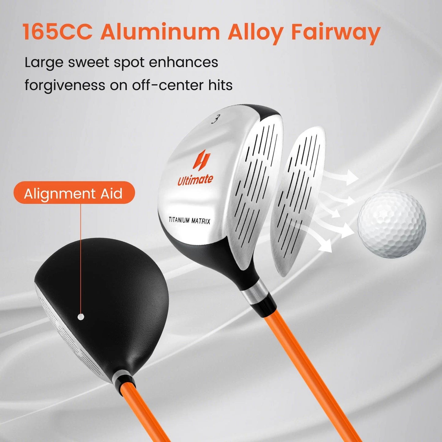 Ultimate Portable Junior Complete Golf Club Set for Kids Age 8-13 Set of 5