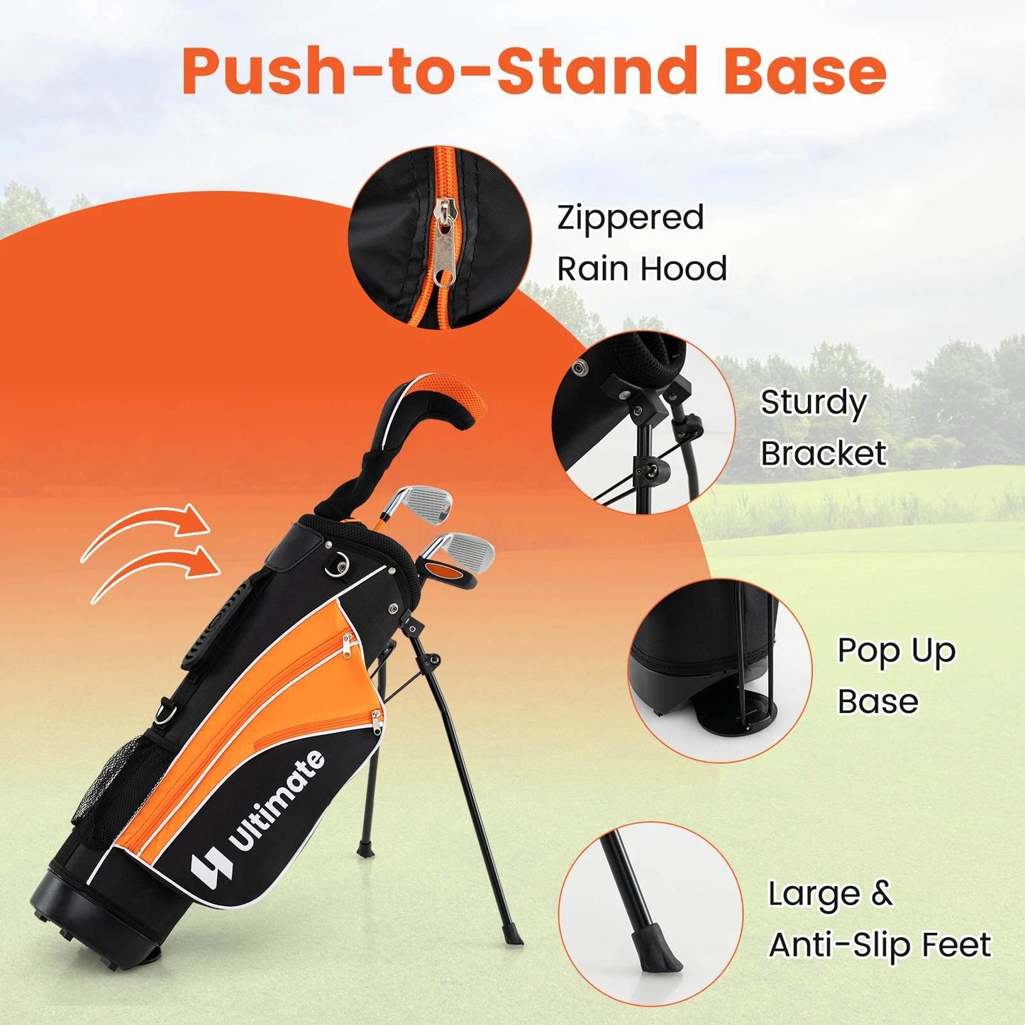 Ultimate Portable Junior Complete Golf Club Set for Kids Age 8-13 Set of 5