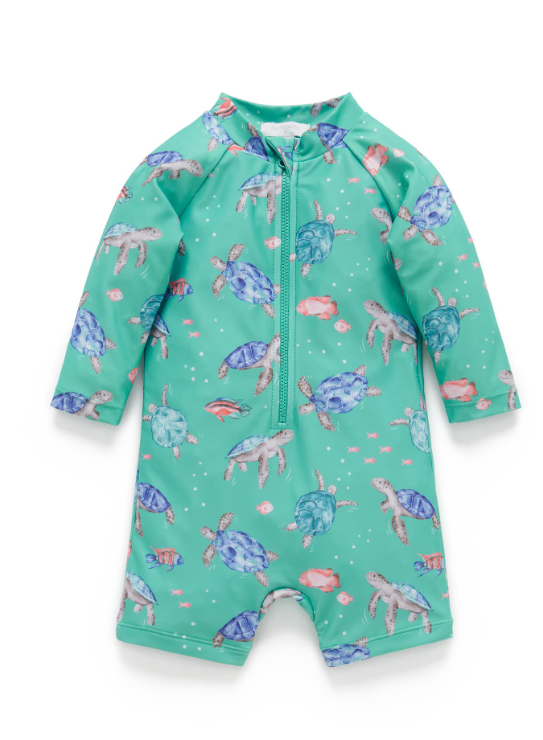 Long Sleeve Rashie Sunsuit Sea Turtles