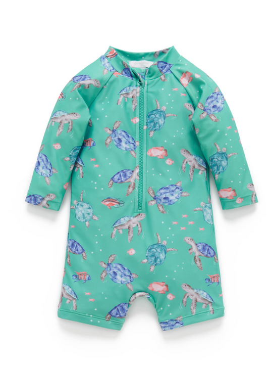 Long Sleeve Rashie Sunsuit Sea Turtles
