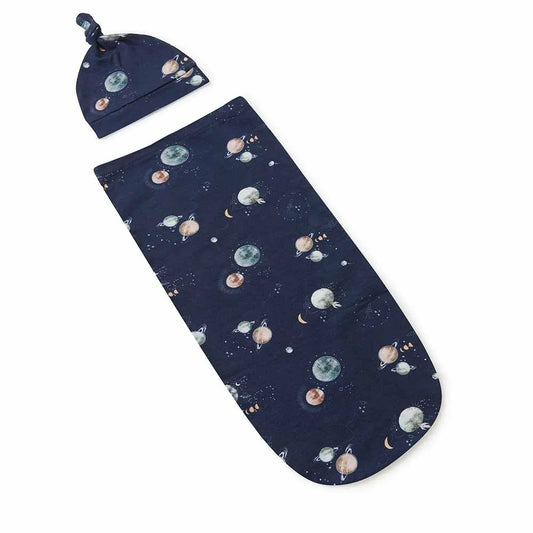 Milky Way Snuggle Swaddle and Beanie Set