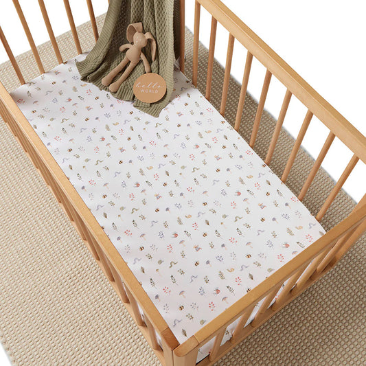 Garden friends Organic Fitted Cot Sheet