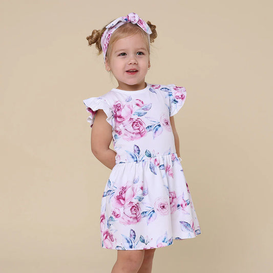 Lilac Skies Organic Dress with Frill