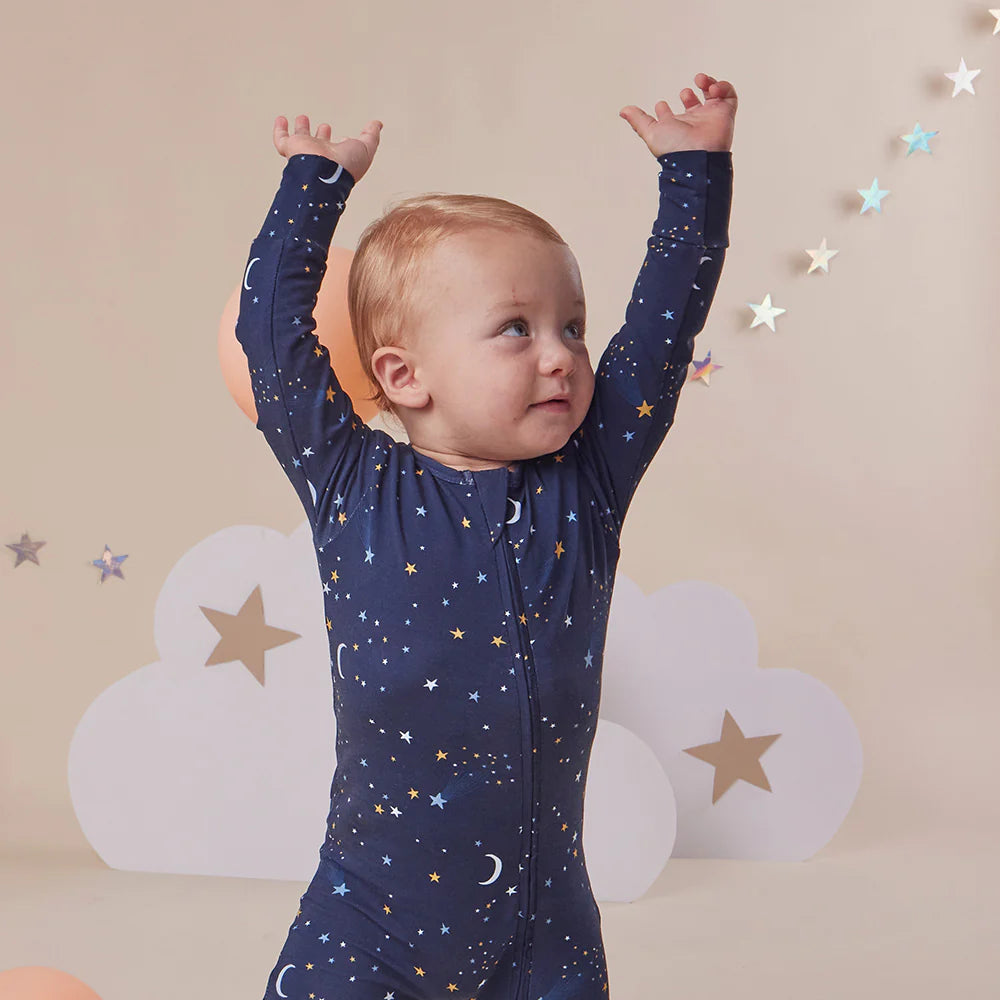 Starry Night Organic Snugglesuit Convertible Romper