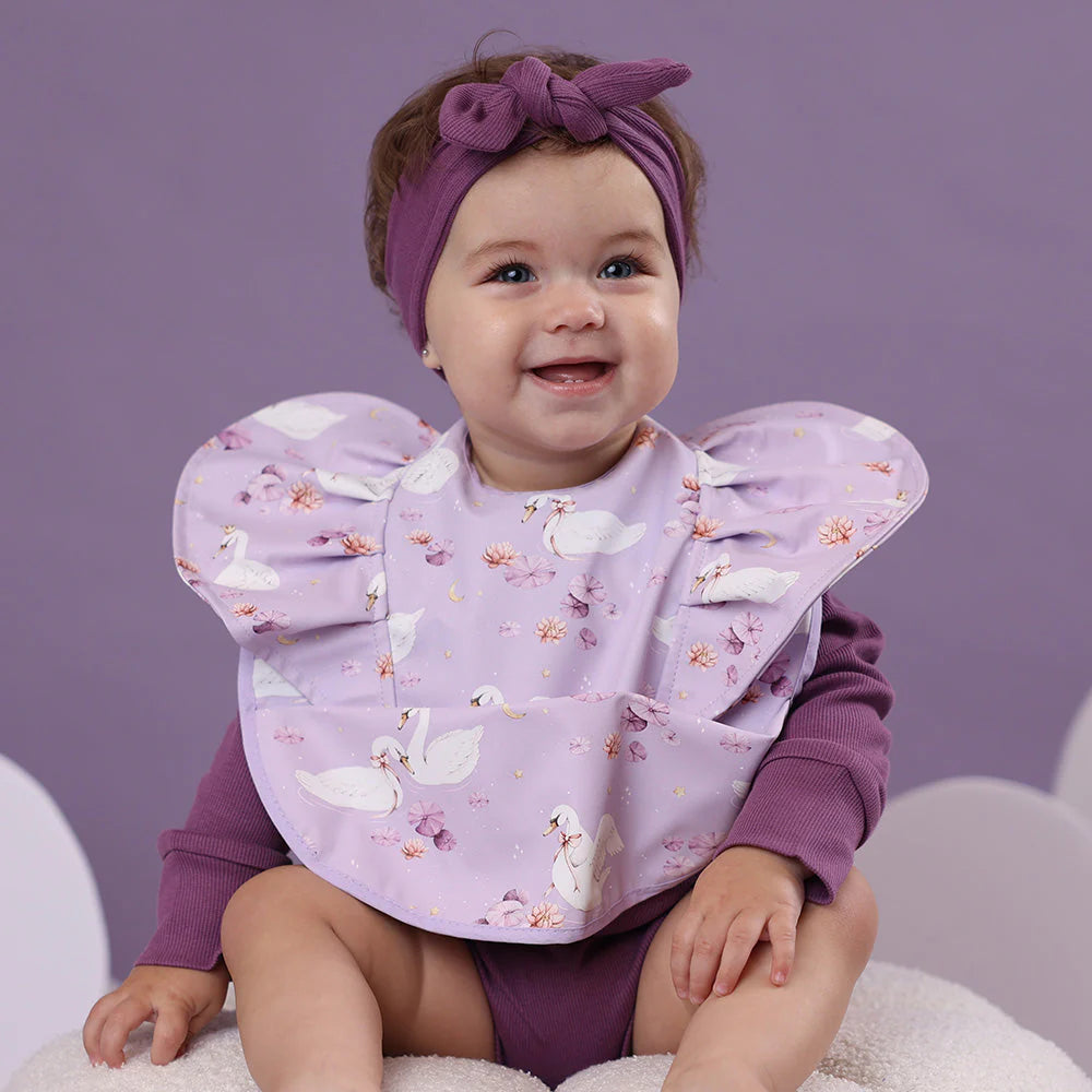 Frill Snuggle Bib-Swan Lake