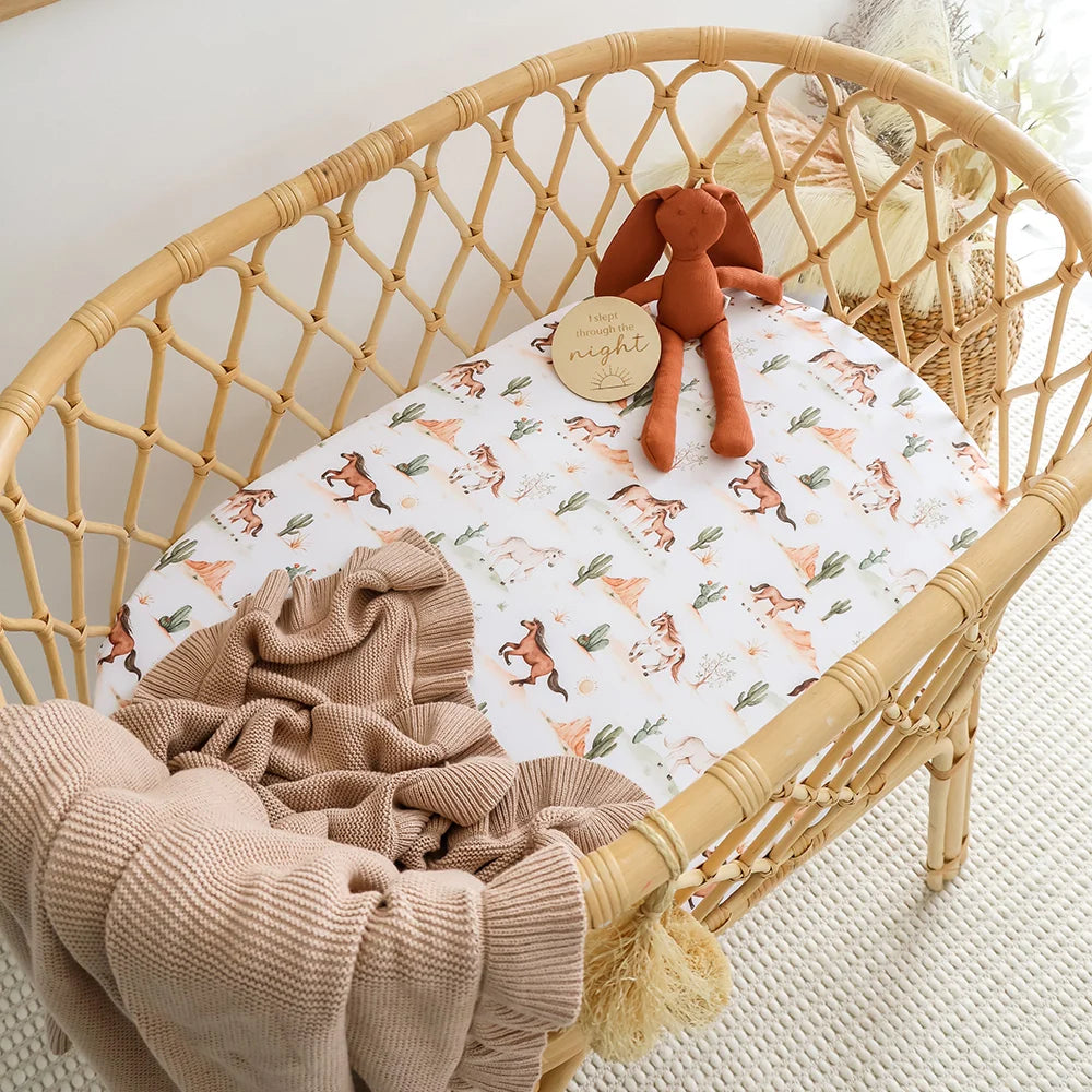 Wild Horses Organic Bassinet/Change Pad Cover