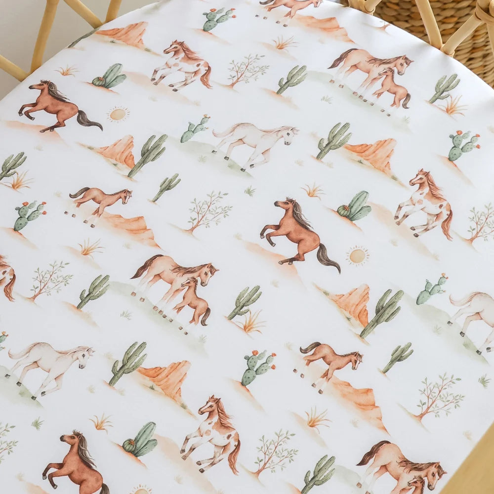 Wild Horses Organic Bassinet/Change Pad Cover